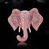 Luxury Rhinestone Elephant Brooches for Women Enamel Animal Pins Event Party Fashion New Gifts Decoration Clothes Accessories