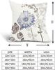 Double-sided printed retro flower cotton and linen pillowcase 2 18 x 18 inches suitable for sofa bed outdoor White
