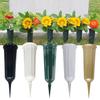 6 Pcs Cemetery Vase Memorial Floral Vase Headstones Flower Holder Tomb Cone Vase with Spike for Flower Arrangement Graves Headstones