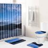 Landscape Shower Curtain Floor Mat Combination Four-Piece Set Bathroom Toilet Carpet Shower Room Mat Foot Mat
