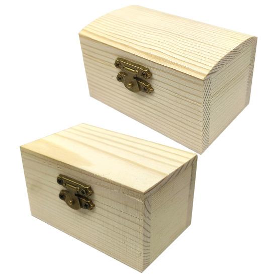 Незаконченный деревянный ящик, сундук из сосны своими руками, с запирающейся крышкой на петлях