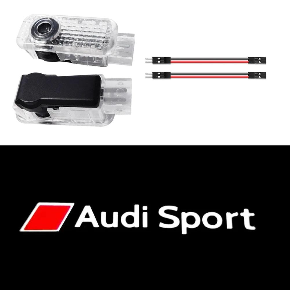 2Pcs Audi Car Door Welcome Light Laser Projector For Audi Sport Quattro RS SLine A3 RS3 Q3 A4 A5 Q5 Q7 A6 A7 A8 S3 S4 S5 S6