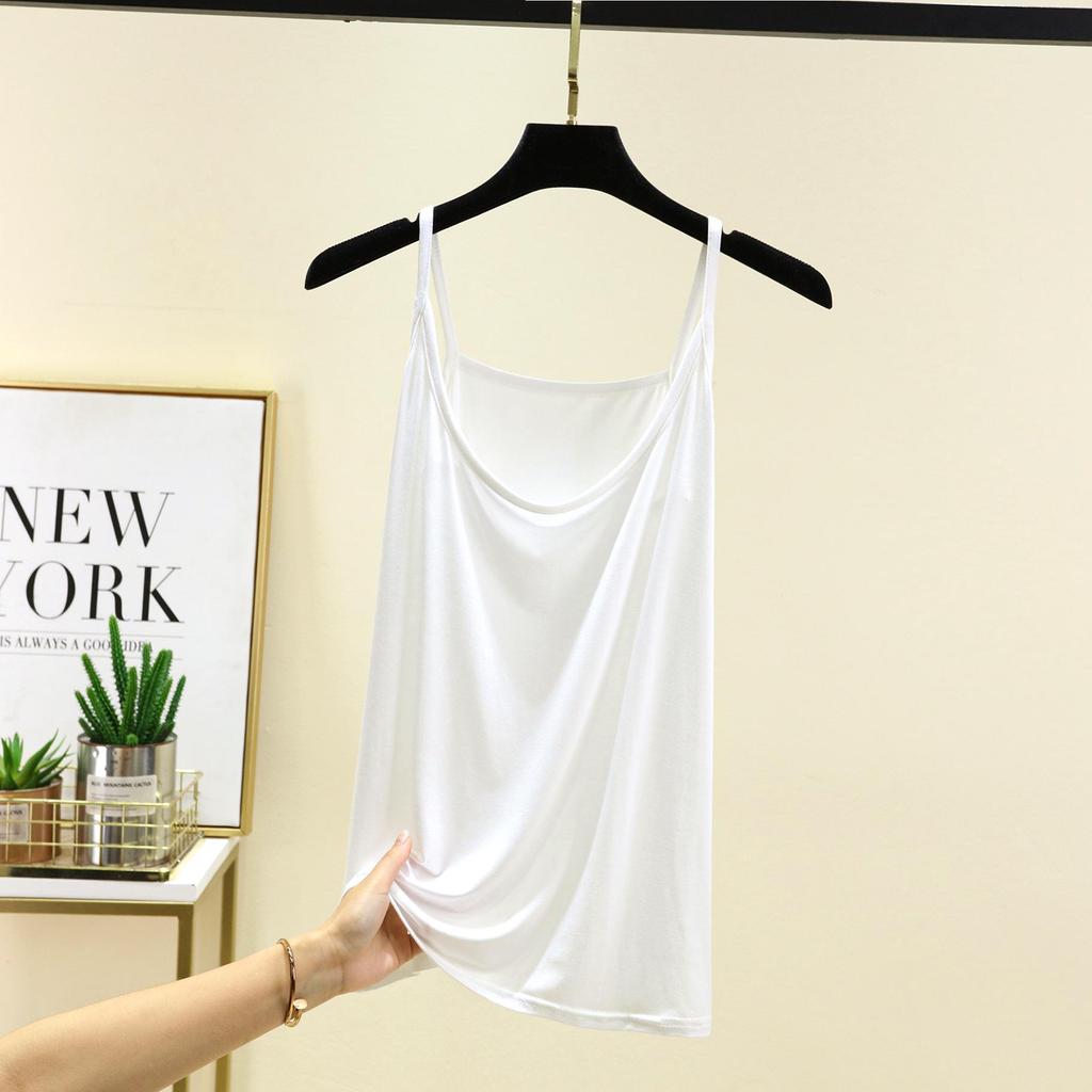 Модальная майка-корсет из ледяного шелка для женщин - Маленькая, Сексуальная, Майка с круглым вырезом, Нижнее белье