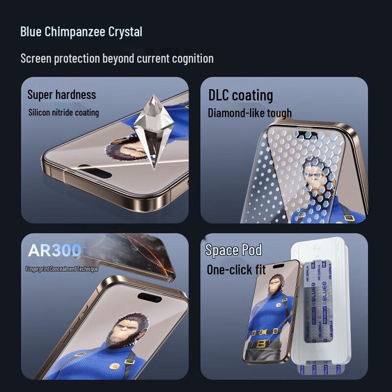 Blue Gorilla iPhone 15 Pro Tempered Glass Screen Protector