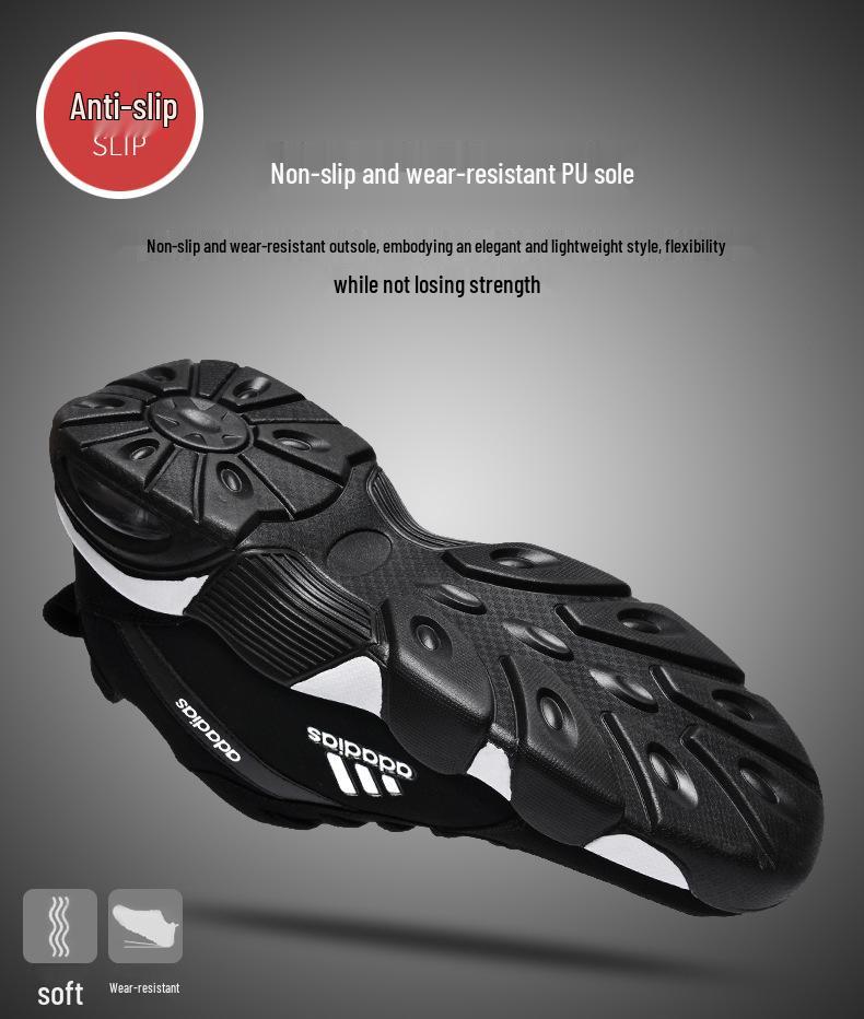 Мужские водонепроницаемые беговые кроссовки Adidas 2025 из кожи и сетки - Повседневные, Модные, Универсальные, Легкие и Официальные.