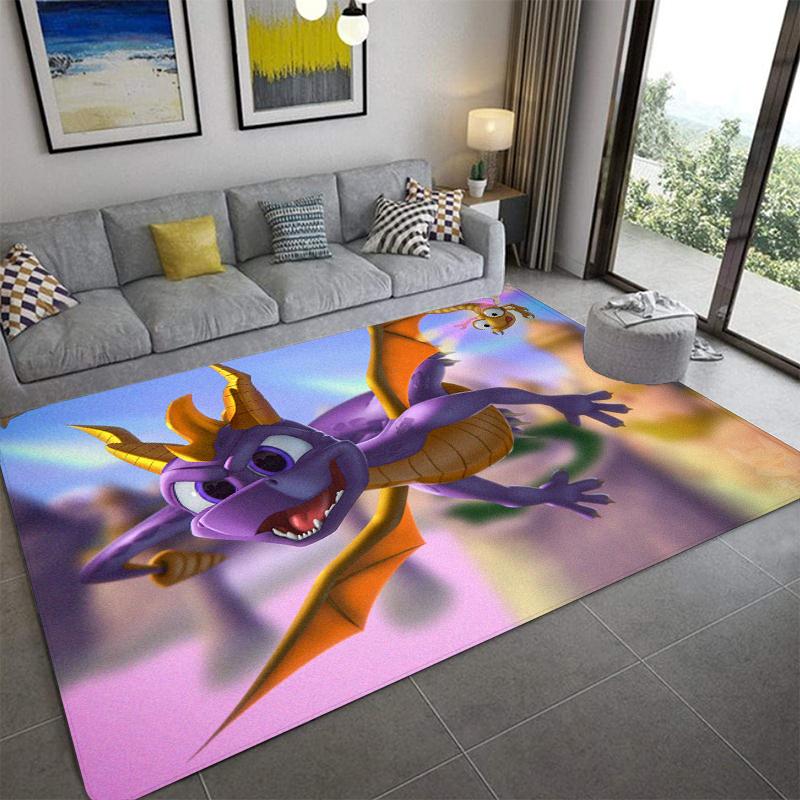 S-Spyro's Dragon Принтованный ковер Модный коврик для йоги Нескользящий ковер Украшение для спальни Уличный ковер Подарок на день рождения для спальни