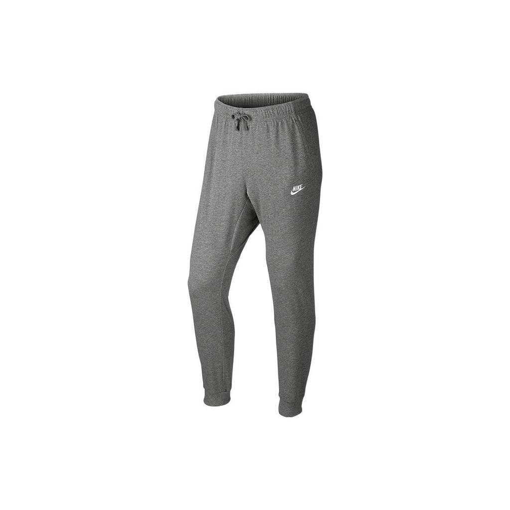 Nike Solid Logo Print Drawstring Elastic Knit Cuff Casual Pants Men Bottoms Grey 804462-063