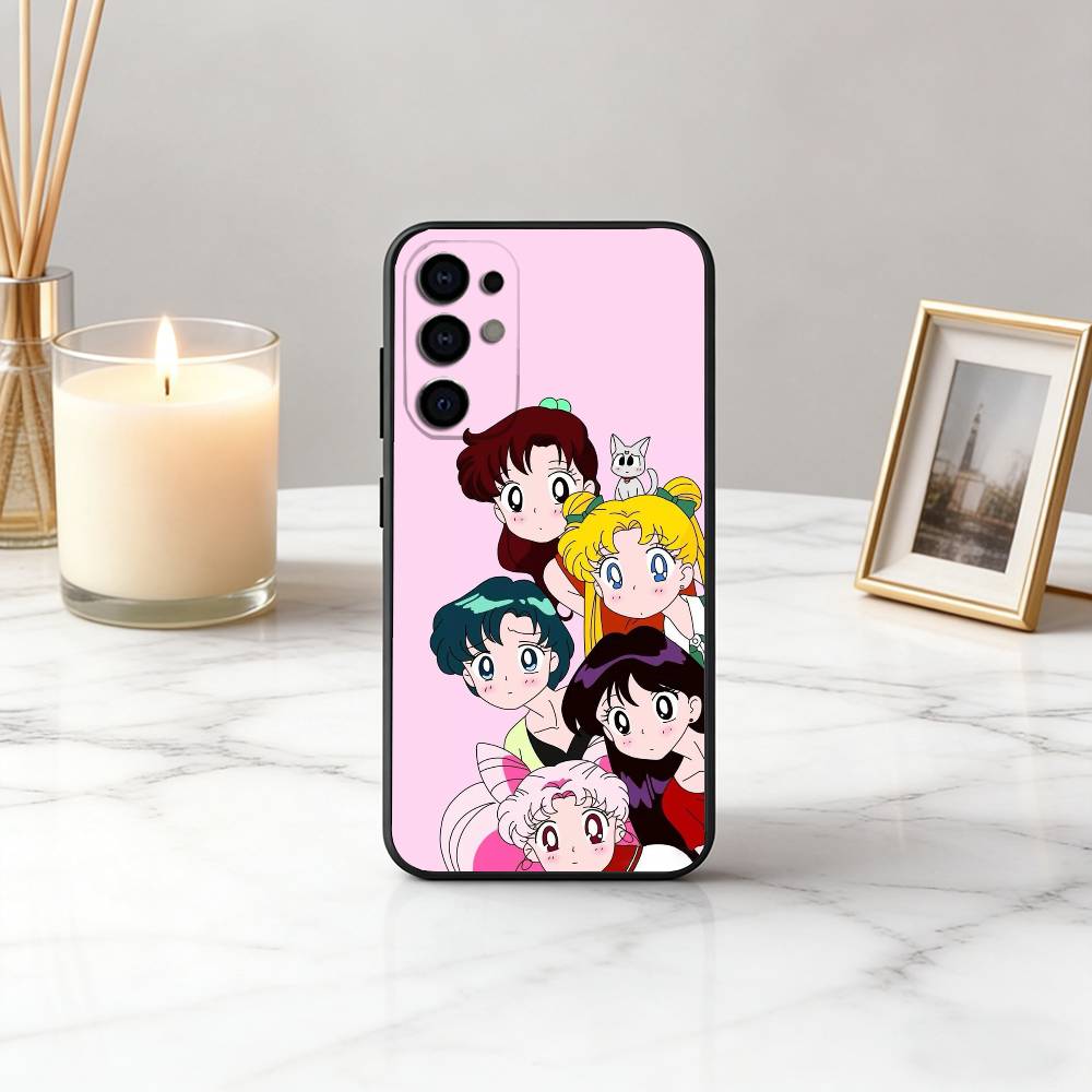 Милый Чехол Для Телефона S-Sailor M-Moons Усаги Цукино Для Samsung S25,S24,S21,S22,S23,S30,Ultra,S20,Plus,Fe, Мягкий Силиконовый Черный Чехол