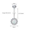 Правый Большой ASTM F136 Титановый Круглый Циркон Гало Пирсинг Пупка 14G Роскошный Опал Гранат Циркон Пирсинг Пупка Украшения для Пирсинга Тела