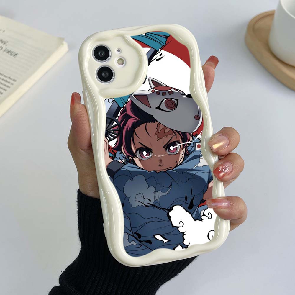 Samsung Galaxy A13 A53 A24 A14 Xiaomi Poco X5 M6 Pro Redmi 13C 12C 10C Чехлы для Huawei Honor 90 Lite A43 Эксклюзивный «Убийца демонов» Мягкий чехол с кремовым узором