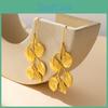 Stylish Gold And Silver Alloy Leaf Earrings For Contemporary Women's Fashion Accessories