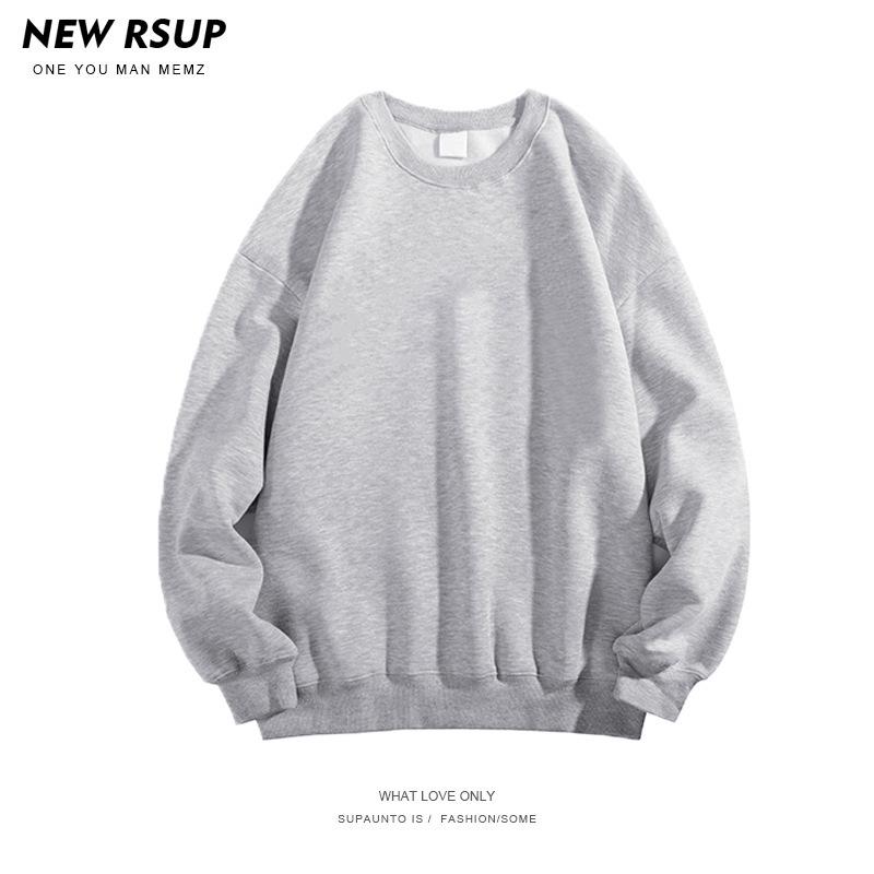 Мужская толстовка из утолщенного бархата осень/зима плюс - модная белая футболка с круглым вырезом