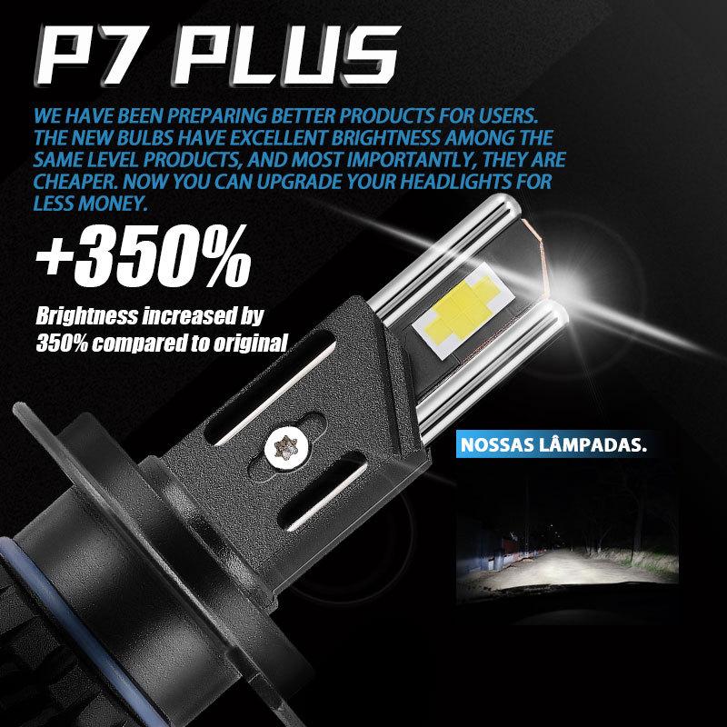 DAWNKNIGHT P7 PLUS 140 Вт Светодиодные лампы головного света H7 6000K 4300K LED H4 H11 HB3 9005 HB4 9006 Светодиодные двойные медные трубки 12 В 2 шт.