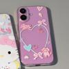 Cartoon Cat Heart Phone Case for iPhone 14, 15, 16, 17, XS, XR, 11, 17 Pro Max - Soft Protective Cover
