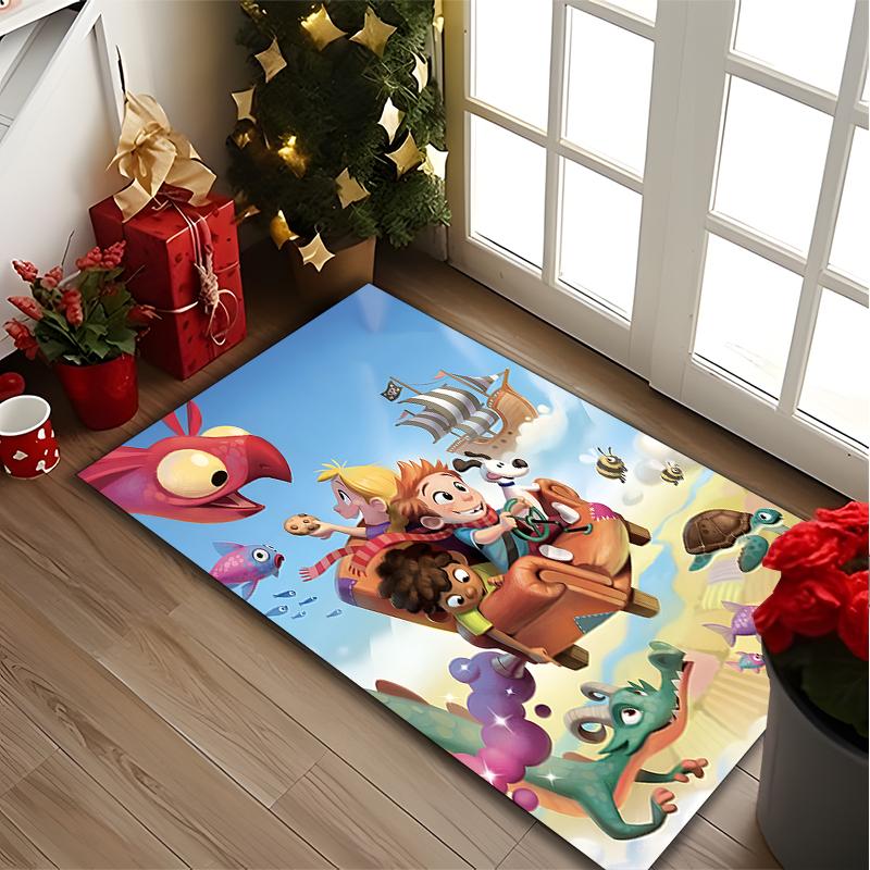 1pc Digital Printed Chair Rug for Home Office Use, Cartoon Kids Carpet Appropriate for All Seasons, Soft Area Carpet