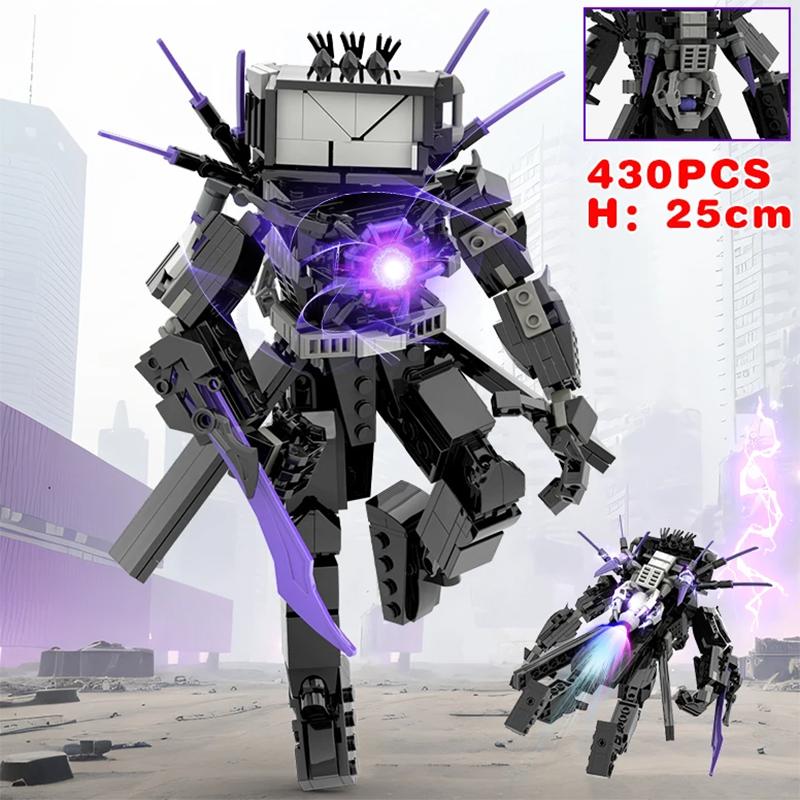 Набор строительных блоков Skibidi Toilet Titan Speakerman, TV Man, Cameraman - 445 деталей Коллекционные игрушки-конструкторы с персонажами для детей