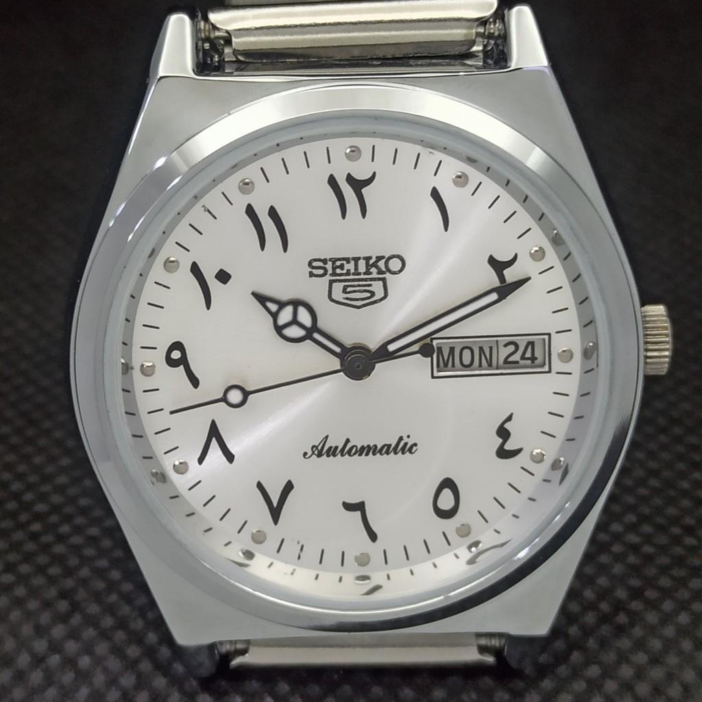 ВОССТАНОВЛЕННЫЕ ВИНТАЖНЫЕ SEIKO 5 AUTO 6349A ЯПОНИЯ МУЖСКИЕ АРАБСКИЕ СЕРЕБРЯНЫЕ ЧАСЫ a298954-2 Seikoa298954
