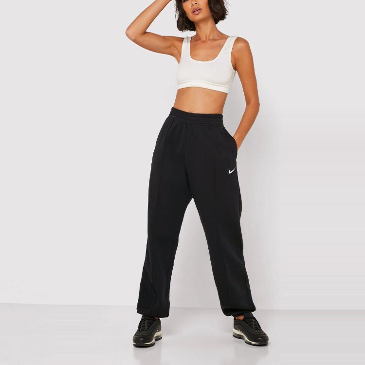 Nike Knitted Sweatpants Women's Black Moderate Straight Fit Pants (Unisex) Knitted Sweatpants BV4089 010