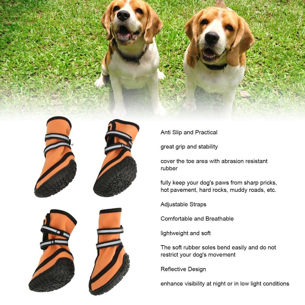 Soft Sole Dog Shoes Adjustable Strap Dog Anti-slip Paw Shoes Pet Rain Boots Paw Protection