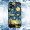 Ван Гог - Звездная ночь Чехол для телефона Для iPhone 17, 16, 15, 14, 13, 12, 11 Plus, Pro Max, Мягкий силиконовый Черный чехол