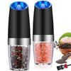 1pc/2pcs Set Gravity Electric Salt and Pepper Grinder, Salt Or Pepper Mill & Adjustable Coarseness, Battery Powered With LED Light