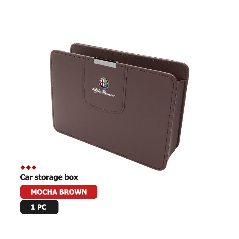 PU Leather Car Seat Side Door Storage Box Phone Pocket Pouch For Alfa Romeo 159 Giulietta Giulia 147 Mito 156 159 166 GT Stelvio