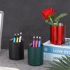 1pcs Simple Stainless Steel Pen Holder Multi-color Desktop Organizer Pen Container Thickened Stationery Storage Bucket Students