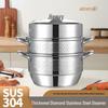 Adneny Diamond Series 3-Layer 304 Stainless Steel Steamer Pot