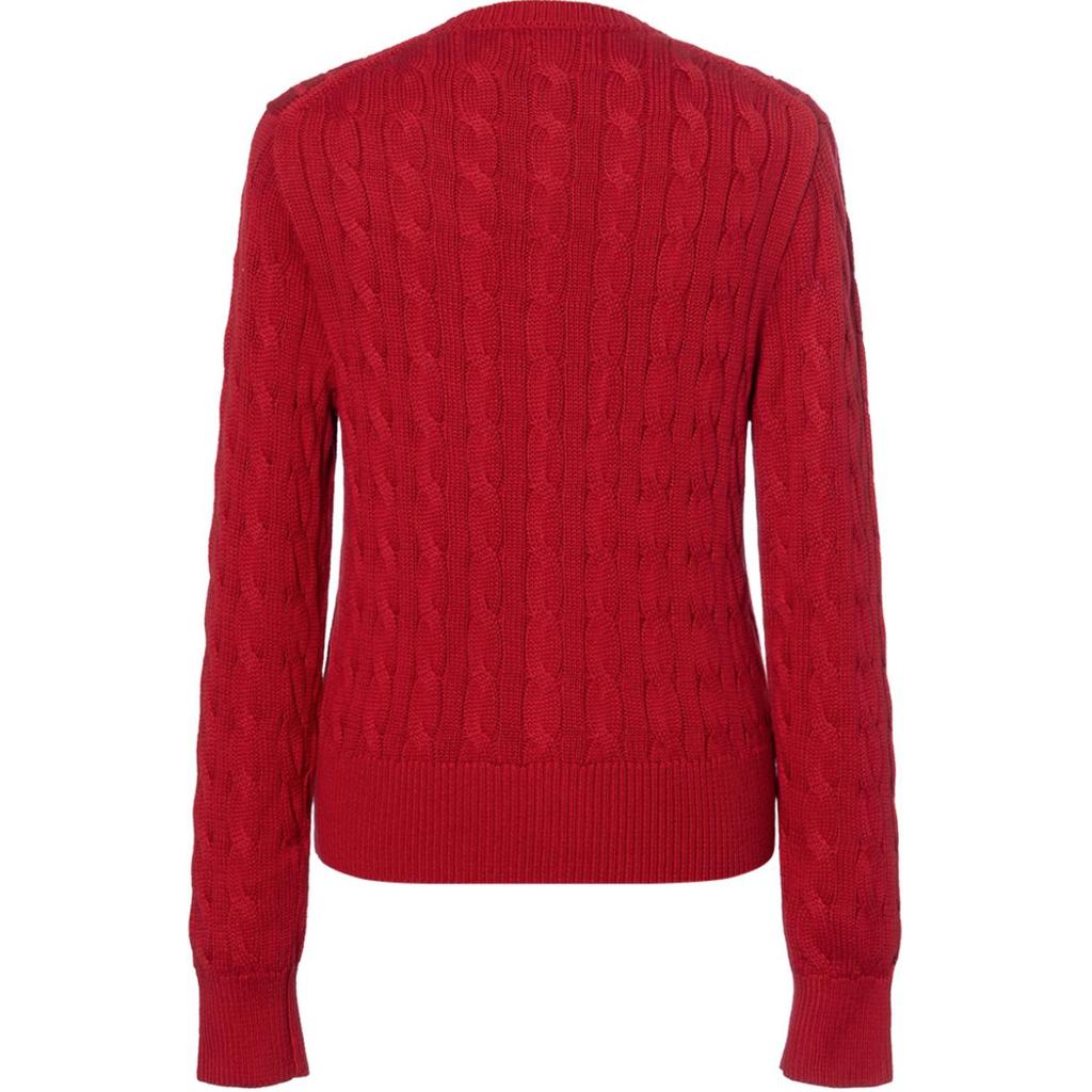 Polo Ralph Lauren Solid Color Crew Neck Long Sleeve Single Breasted Cardigan Sweater Women Sweater Red 211892549003