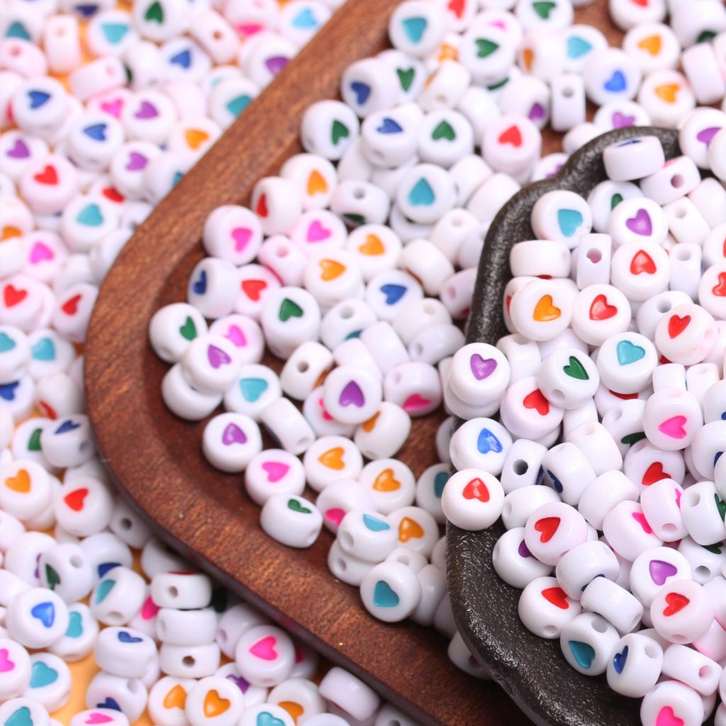 500 г, около 2500 шт., ювелирные аксессуары, 7 мм, акриловые бусины, ожерелье, браслет, свободные бусины-разделители «сделай сам», в форме сердца