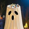 32-дюймовая светящаяся подставка-конфетница в виде привидения, уличная светящаяся хэллоуинская декорация в виде привидения, милый держатель для конфет для угощения на Хэллоуин для декора крыльца входной двери