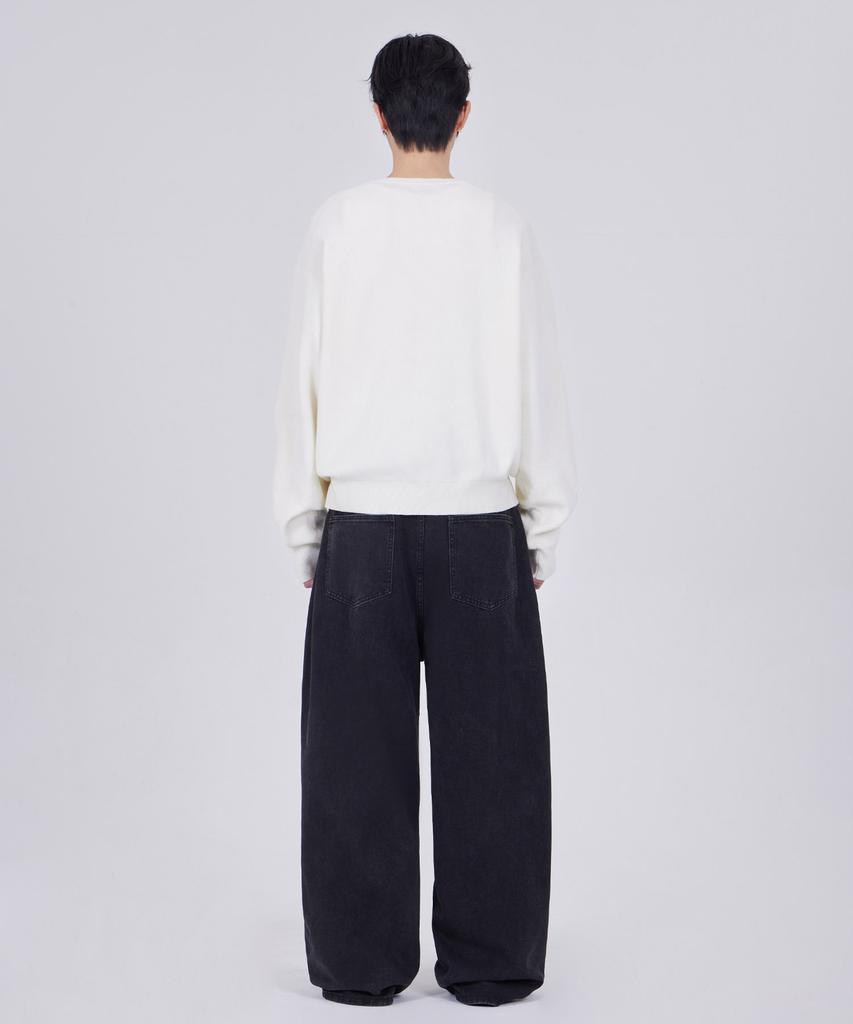 GLW Minimal V-Neck Crop Knit Ivory