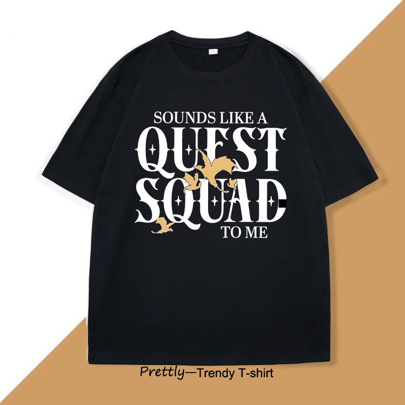 Футболка для мужчин и женщин Футболка Fourth Wing Quest Squad Футболка с принтом Dragon Rider Футболки из хлопка с коротким рукавом