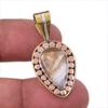Natural Tiffany Stone 925 Solid Sterling Silver Gift TwoTone Pendant 1.50" q0g88