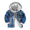 Children's Wear Boy Washed Soft Denim Jacket Hooded Top Fashion
