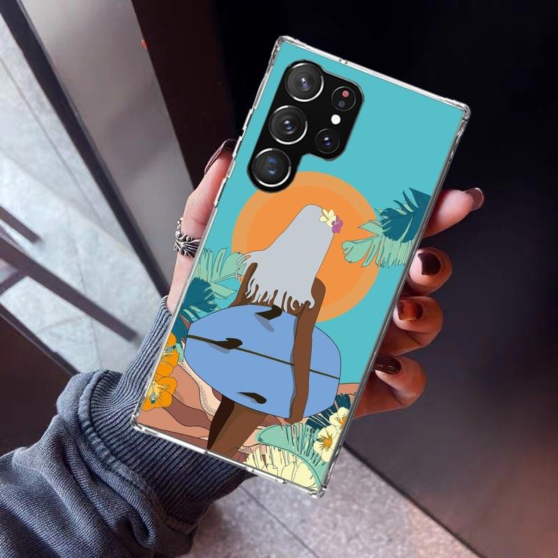 Surf Board Aesthetic Phone Case For Samsung Galaxy S26 S25 Edge S24 S23 Ultra S22 Plus S21 S20 FE Soft TPU Back Cover Funda Gala