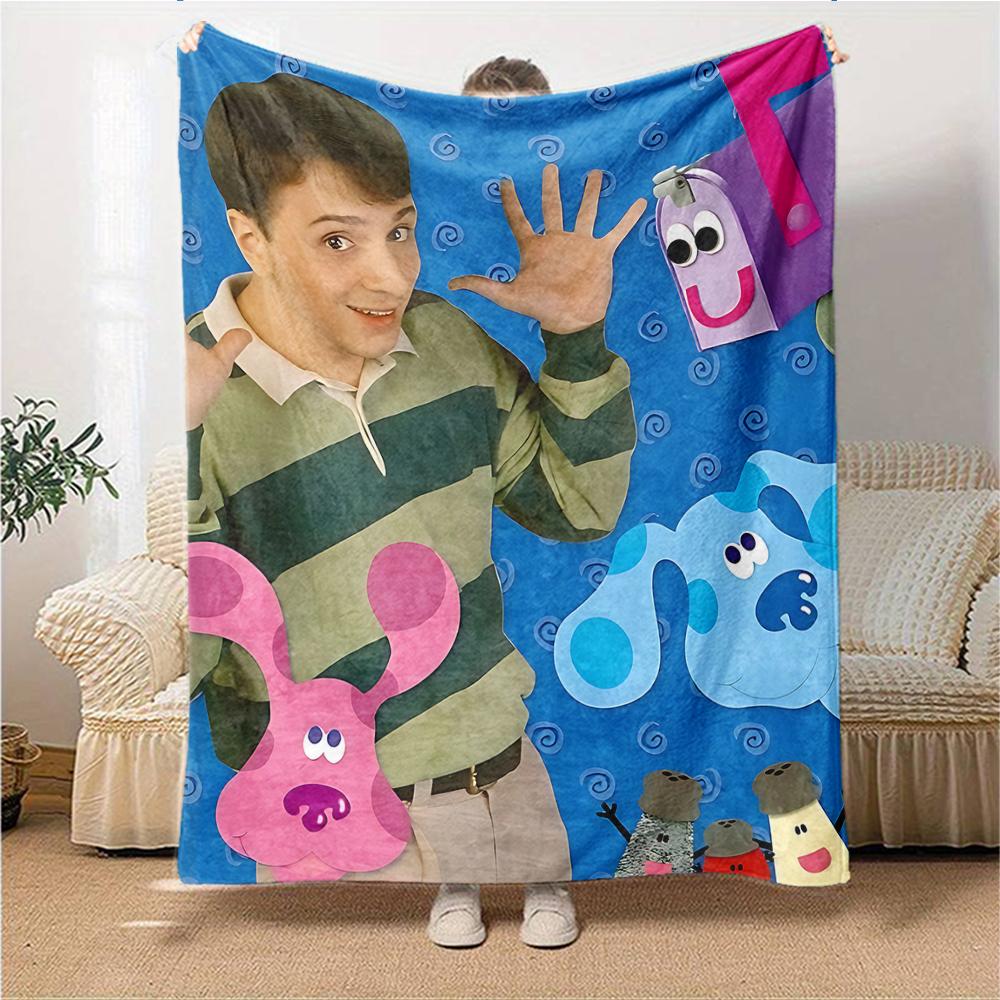 1Pc Blue'S Clues Adventure Blanket For Couch Bed Plush Cozy Fuzzy Blanket Super Soft Warm Blankets For Fall And Winter 0918258