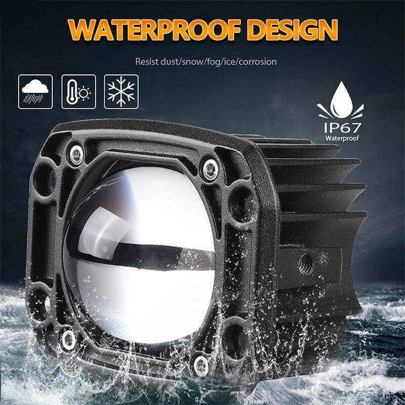 Для внедорожника Jeep Car Truck Off Road 4x4 12 В 24 В фара рабочего света 6000 К белая 3500 К желтая противотуманная фара с утопленным креплением 8D линза светодиодная рабочая фара