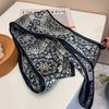 Blue Print In Memory! Intellectual Retro Mulberry Silk Silk Scarf Women'S Long Double-Layer Double-Sided Silk Scarf Streamer