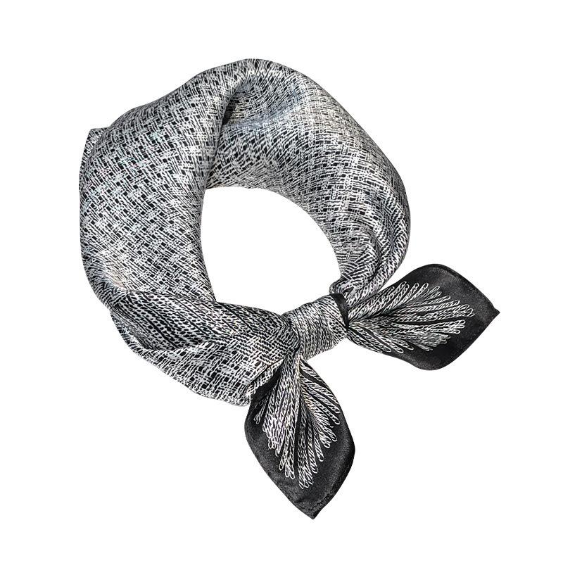 100% Натуральный Шарф из Натурального Шелка Женский Роскошный Высококачественный Квадратный Модный Принт Бандана для Волос Шарф Шаль Заворачивания Хиджаб Бандана Шарфы