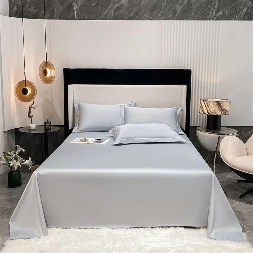 1 шт. простыни из египетского хлопка, плоские простыни, плотность нити 1000, шелковистое постельное белье, однотонное, 160/200/245/265 см, двойная королева, королевский размер
