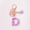Able Purple Letter Keychain Sequin Butterfly Tassel Pendant Keychain Exquisite Backpack Decoration Accessories Gifts