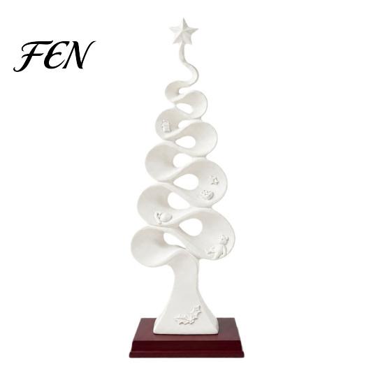 Elegant Entryway Table Decor Abstract Christmas Tree Figurine, Artistic Spiral Sculpture, Modern Xmas Tabletop Statue for Office Desk Shelf
