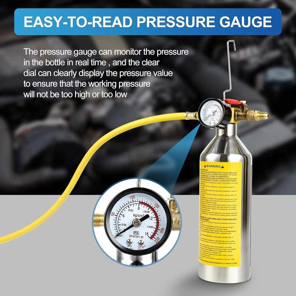 Pressure Control AC Flushing Kit Air Conditioning Flush Kit Cylinder Cooling System