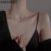 Micro Zircon Parallel Lines Necklace Female Simple Geometric Clavicle Chain Jewelry