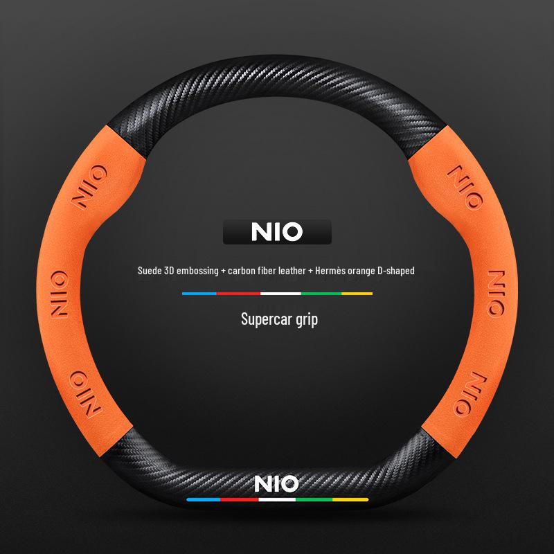 Чехол рулевого колеса из замши и углеродного волокна для Nio EC6/ES6/ES8/ET7