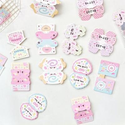 40 шт./набор Мультяшный DIY Декор Бумага для фотокарточек Каваи Креативный дизайн Бант Бабочка Держатель для упаковки фотокарточек Студенческие принадлежности