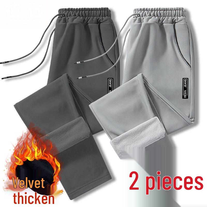 Мужские вельветовые брюки прямого кроя слим-фит на подкладке для осени и зимы