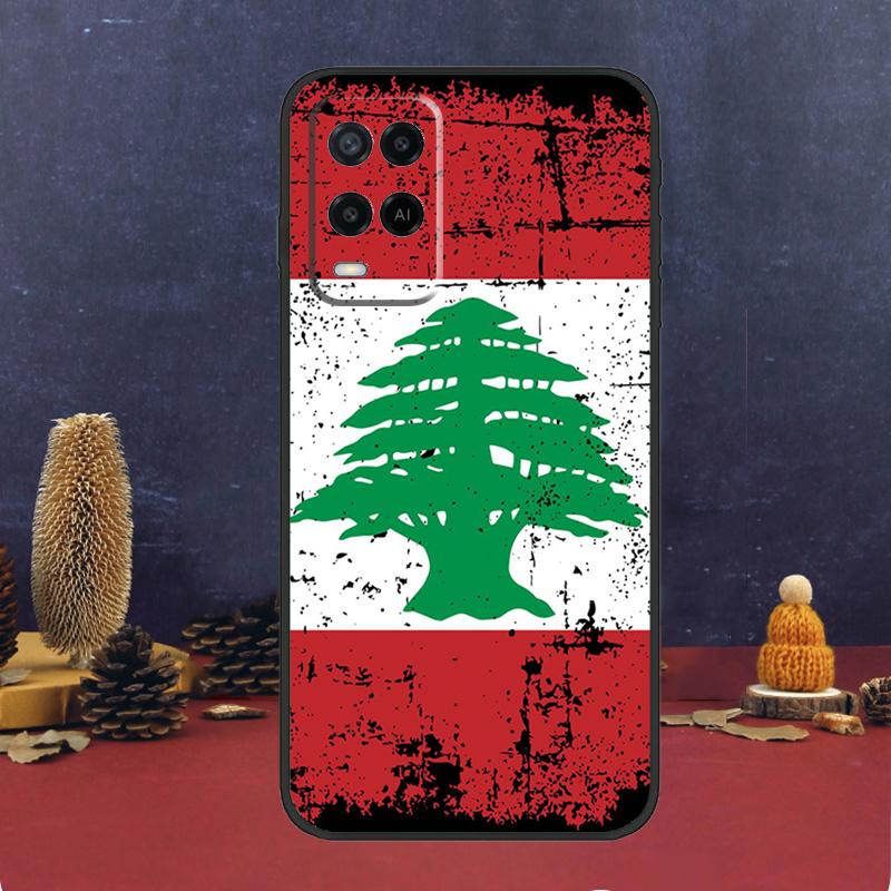 Lebanon Flag Map For OPPO A17 A77 A58 A78 A98 A15 A5 A9 A96 A76 A16 A54 A74 A94 A52 A72 A79 A57S A53S Case