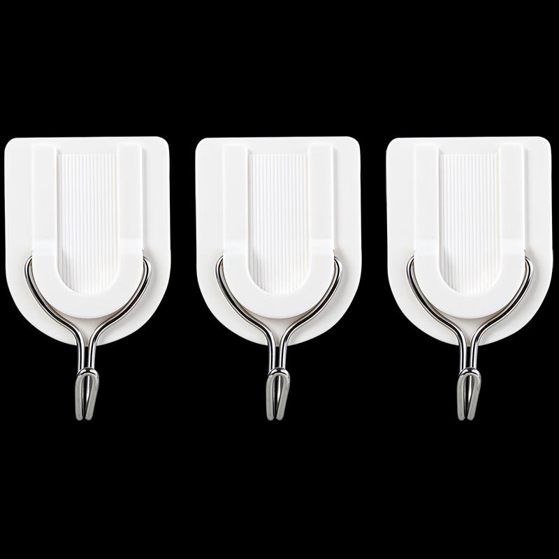 Deli 1kg Load Stainless Steel Adhesive Hooks (3-Pack)